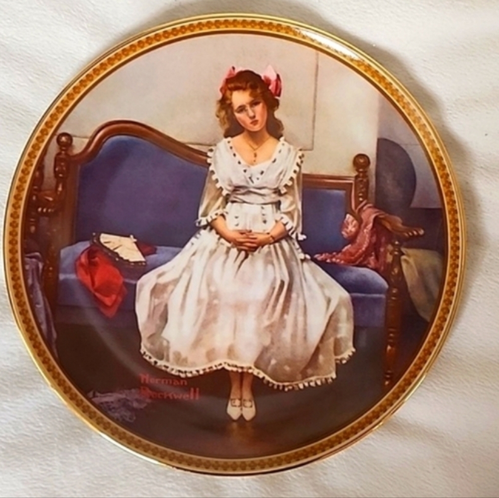 Knowles Norman Rockwells Rediscovered Women Plate Gold RARE Limited Edition
